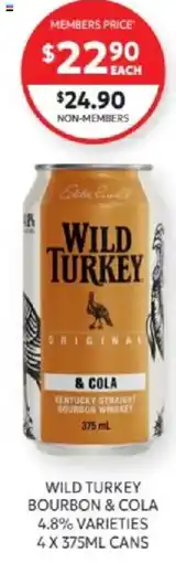 Harry Brown Wild Turkey Bourbon & Cola offer