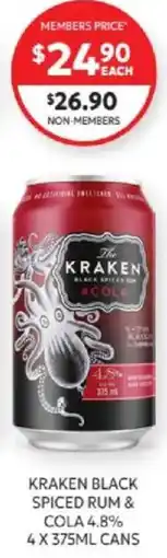 Harry Brown Kraken Black Spiced Rum & Cola offer