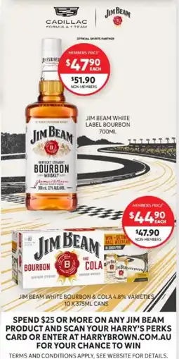 Harry Brown Jim Beam White Label Bourbon offer