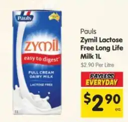Spar Pauls Zymil Lactose Free Long Life Milk offer