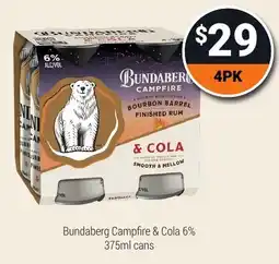 Super Cellars Bundaberg Campfire & Cola offer