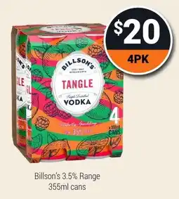 Super Cellars Billson's Tangle Vodka offer