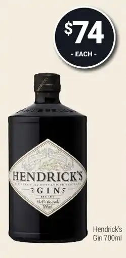 Super Cellars Hendrick's Gin offer
