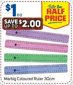 Foodland Marbig Coloured Ruler 30cm offer