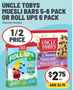 IGA Uncle Tobys Muesli Bars or Roll Ups offer