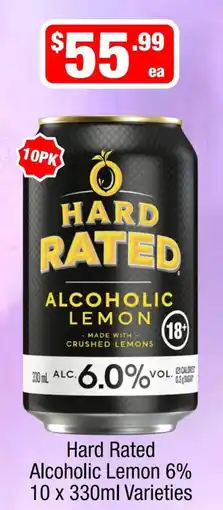 Liquor Stax Hard Rated Alcoholic Lemon 6% offer