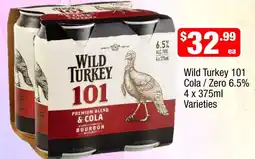 Liquor Stax Wild Turkey 101 Cola / Zero Varieties offer