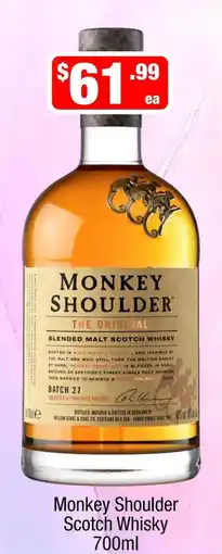 Liquor Stax Monkey Shoulder Scotch Whisky offer