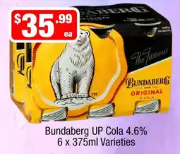 Liquor Stax Bundaberg UP Cola Varieties offer