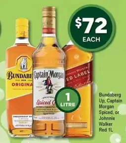 Bottler Bundaberg Up, Captain Morgan Spiced, or Johnnie Walker Red offer