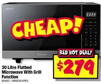 30 Litre Flatbed Microwave With Grill Function