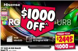 JB Hi-Fi Hisense 75" ULED 4K RGB MiniLED Smart TV offer