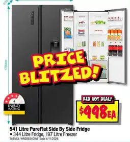 JB Hi-Fi 541 Litre PureFlat Side By Side Fridge offer
