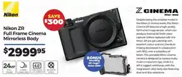 Teds Cameras Nikon ZR Full Frame Cinema Mirrorless Body offer