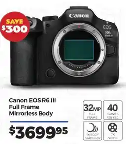 Teds Cameras Canon EOS R6 III Full Frame Mirrorless Body offer