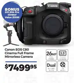 Teds Cameras Canon EOS C80 Cinema Full Frame Mirrorless Camera offer
