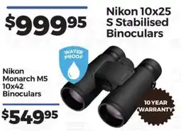 Teds Cameras Nikon 10x25 S Stabilised Binoculars offer