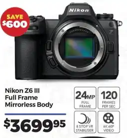 Teds Cameras Nikon Z6 III Full Frame Mirrorless Body offer