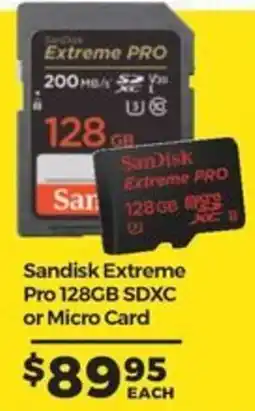 Teds Cameras SanDisk Extreme Pro 128GB SDXC or Micro Card offer