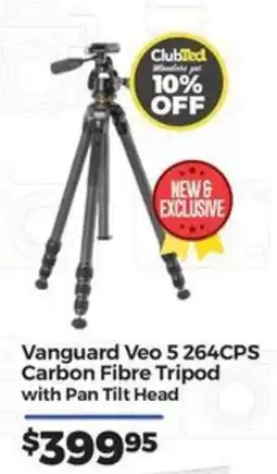 Teds Cameras Vanguard Veo 5 264CPS Carbon Fibre Tripod with Pan Tilt Head offer
