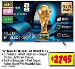JB Hi-Fi Hisense 85" MiniLED Hi-QLED 4K Smart AI TV offer