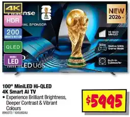 JB Hi-Fi Hisense 100" MiniLED Hi-QLED 4K Smart AI TV offer