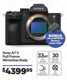 Teds Cameras Sony A7 V Full Frame Mirrorless Body offer