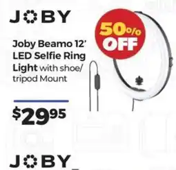 Teds Cameras Joby Beamo 12' LED Selfie Ring Light with shoe/tripod Mount offer