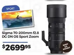 Teds Cameras Sigma 70-200mm f2.8 DG DN OS Sport Zoom offer