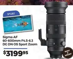 Teds Cameras Sigma AF 60-600mm F4.5-6.3 DG DN OS Sport Zoom offer