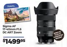 Teds Cameras Sigma AF 17-40mm F1.8 DC ART Zoom offer