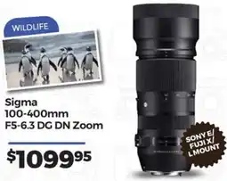 Teds Cameras Sigma 100-400mm F5-6.3 DG DN Zoom offer
