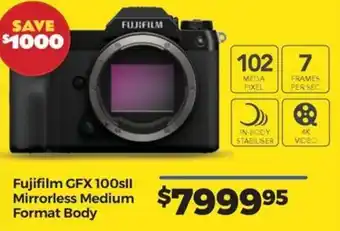 Fujifilm GFX 100 II Mirrorless Medium Format Body