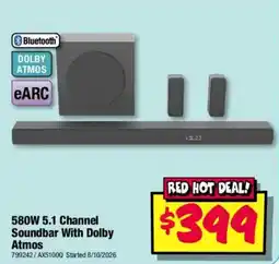 JB Hi-Fi 580W 5.1 Channel Soundbar With Dolby Atmos offer