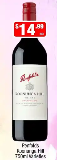 Liquor Stax Penfolds Koonunga Hill 750ml Varieties offer