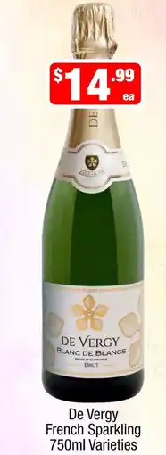 Liquor Stax De Vergy French Sparkling 750ml Varieties offer