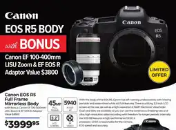 Teds Cameras Canon EOS R5 Full Frame Mirrorless Body offer