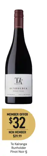 Dan Murphy's Te Kairanga Runholder Pinot Noir offer