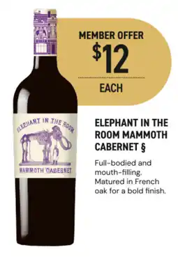 Dan Murphy's Elephant in the Room Mammoth Cabernet offer