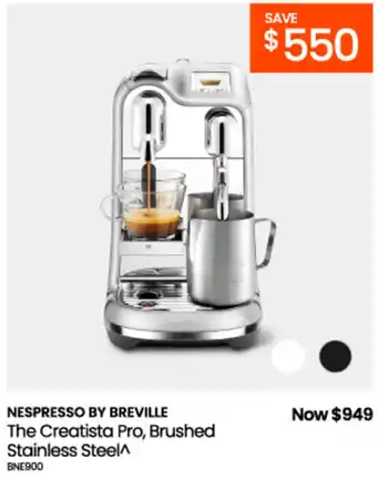 Nespresso by Breville The Creatista Pro, Brushed Stainless Steel^
