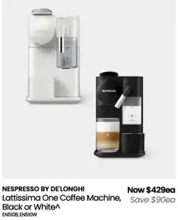 Myer Nespresso by De'Longhi Lattissima One Coffee Machine offer