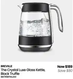 Myer Breville The Crystal Luxe Glass Kettle, Black Truffle offer