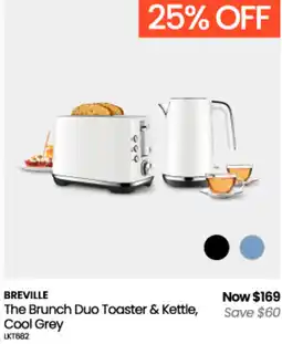 Myer Breville The Brunch Duo Toaster & Kettle, Cool Grey offer