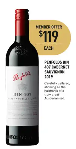 Dan Murphy's Penfolds Bin 407 Cabernet Sauvignon offer