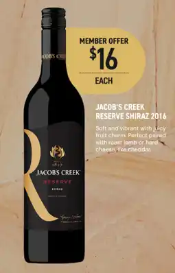 Dan Murphy's Jacob's Creek Reserve Shiraz offer