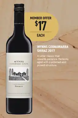 Dan Murphy's Wynns Coonawarra Shiraz offer
