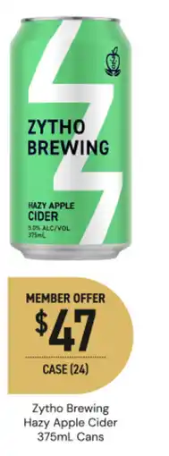 Dan Murphy's Zytho Brewing Hazy Apple Cider offer