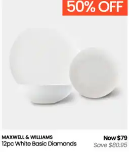 Myer Maxwell & Williams 12pc White Basic Diamonds offer