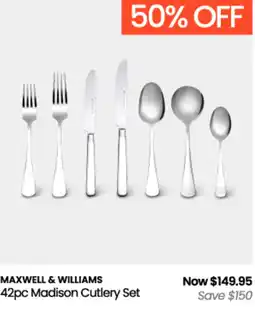 Myer Maxwell & Williams 42pc Madison Cutlery Set offer