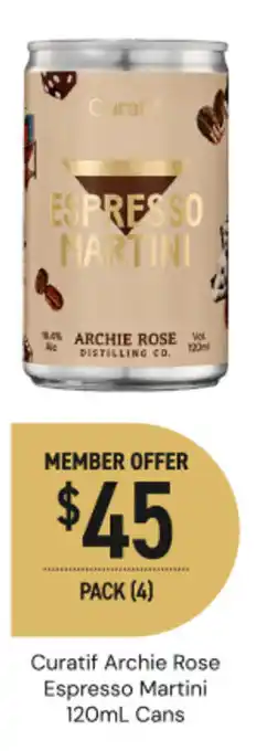 Curatif Archie Rose Espresso Martini